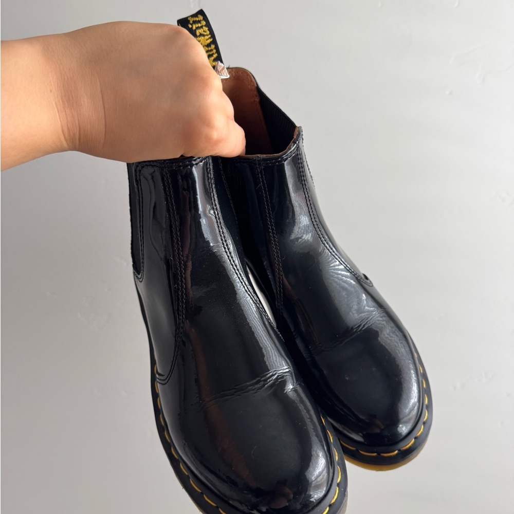 Dr. Martens Glossy Black Ankle Boots - Picture 2 of 3